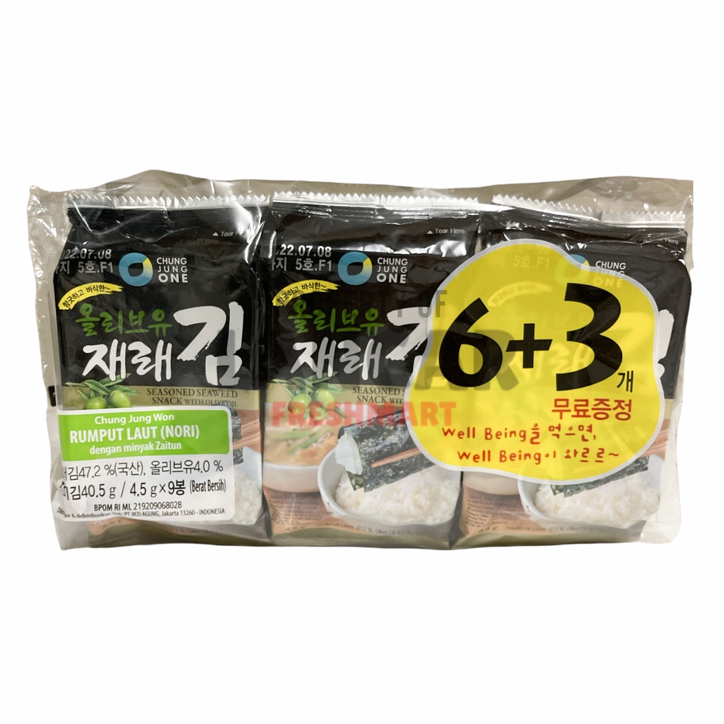

A Chung Jung One Nori Rumput Laut Olive Oil 4.5Gr / Nori Sushi Rumput Laut Olive Oil
