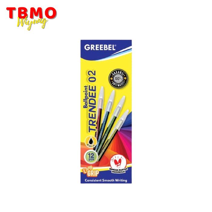 

Tbmo Bolpen Greebel Ballpen Trendee 02 Isi 12 Hitam / Pack