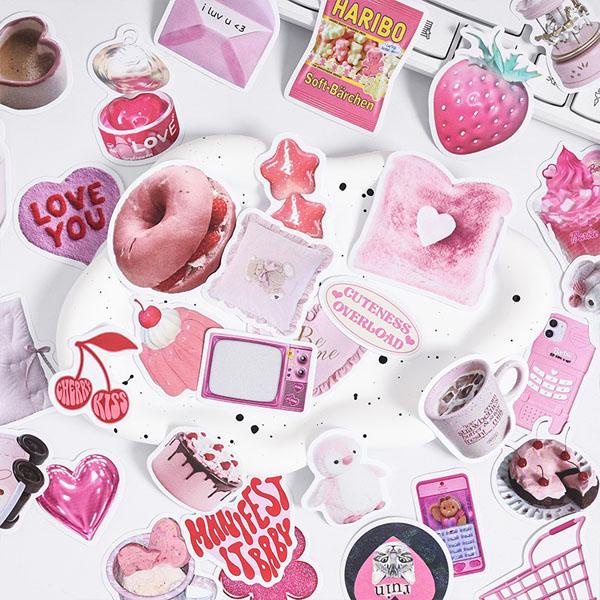 

1 Set Isi 50 Pcs Time Grocery Sticker Vintage Retro Aesthetic Deco Stiker Diy Jurnal Scrapbook