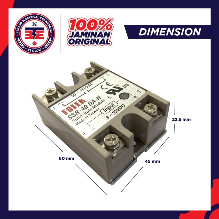 FOTEK SSR-40DA-H / SSR 40DAH SOLID STATE RELAY FOTEK 40 AMPER