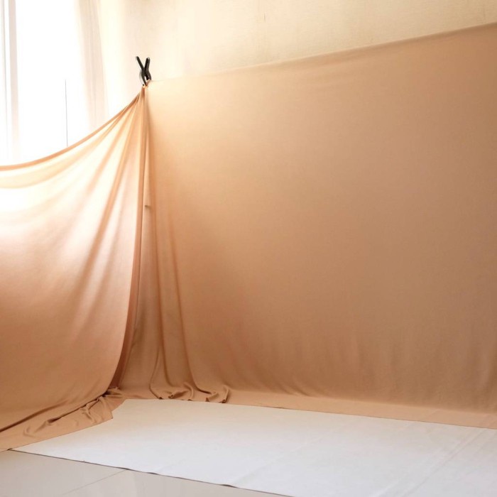 Kain Backdrop Background Dekorasi Polos Layar Foto Latar Coklat 3,3M
