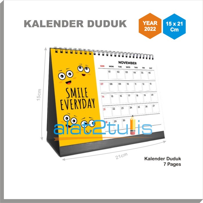 

pintar- Kalender meja duduk custom Ring kawat