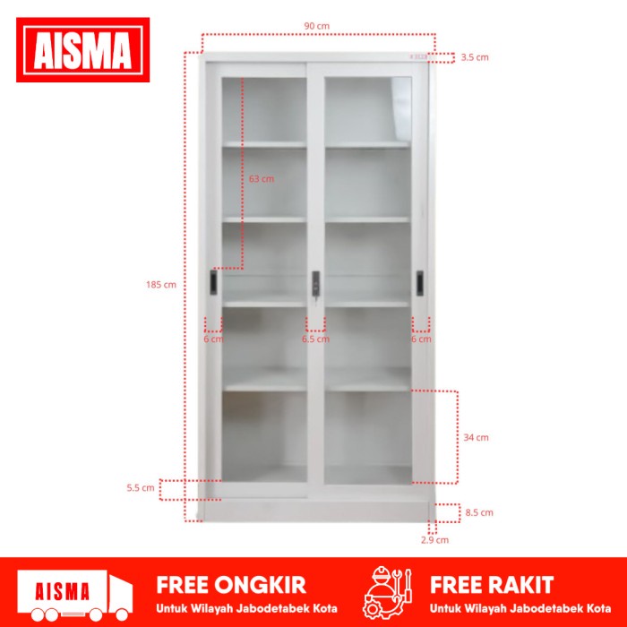 

pintar- AISMA Glassio - Lemari Besi / Baja / Lemari File - Filling Cabinet