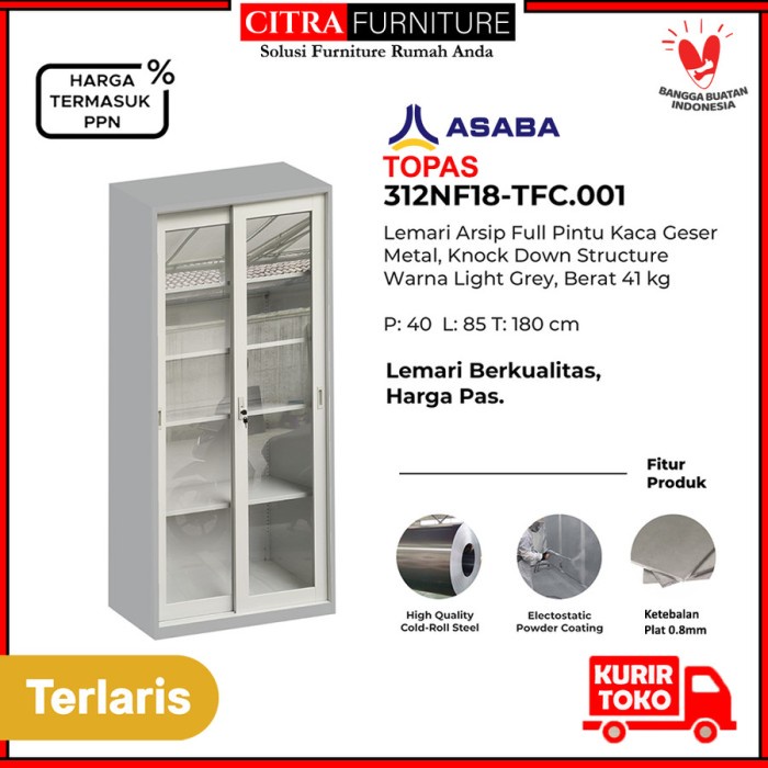 

pintar- Lemari arsip 2 pintu sliding kaca