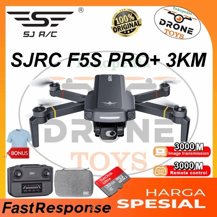SJRC F5S Pro+ 3Km Drone Quadcopter EIS Gimbal Camera FPV GPS RTH