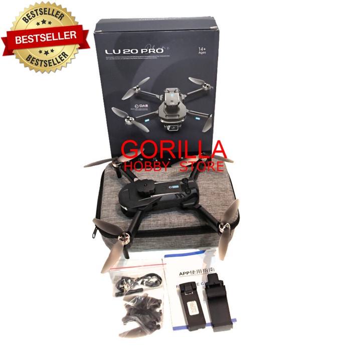drone brushless gps LU20 PRO 8K anti tabrak optical flow EIS camera