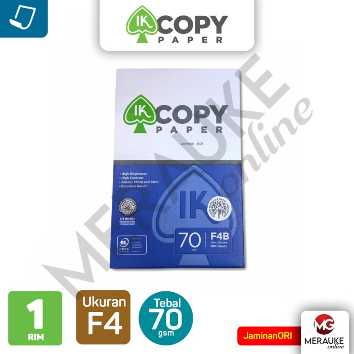 

pintar- Kertas HVS IK Copy Paper F4B 70gsm isi 500 Lembar