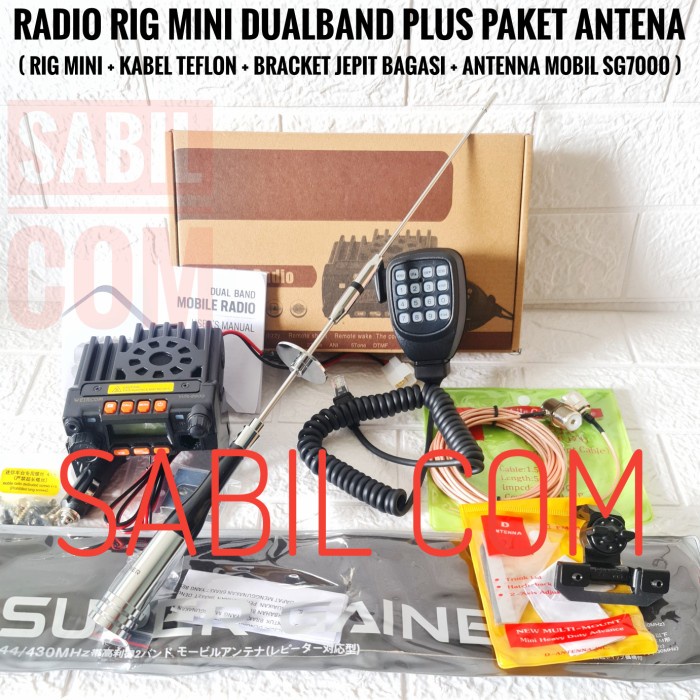 Hemat Radio Rig Mini Dualband Plus Paket Antena Mobil Supergainer Sg7000 Ori