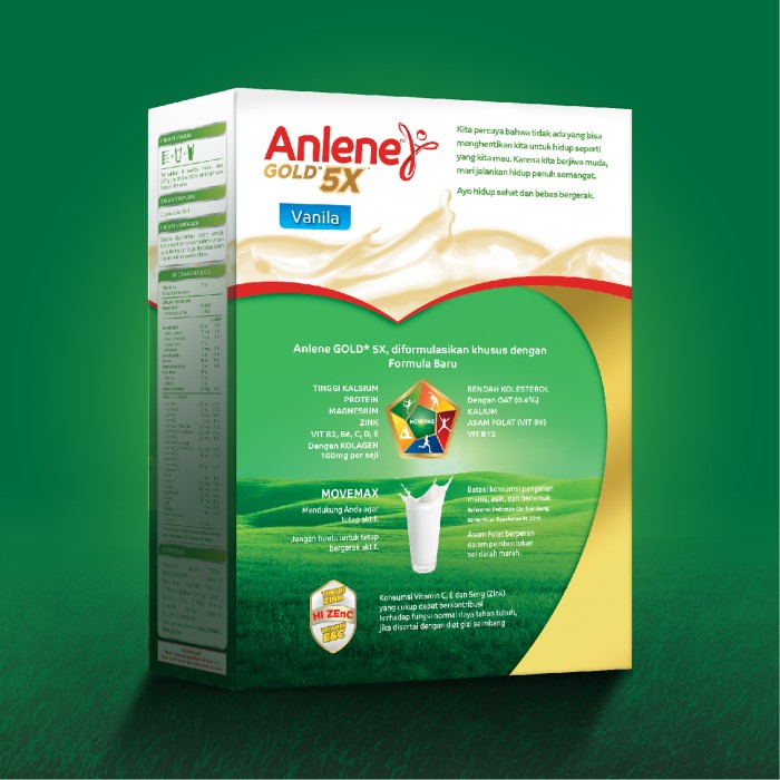 

BARANG TERLARIS Anlene Gold 5X Susu Bubuk Vanilla 850g-Tulang, Sendi & Otot