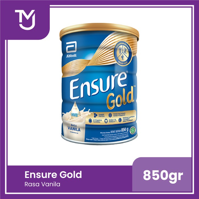 

BARANG TERLARIS Ensure Gold Vanilla HMB 850gr -- Nutrisi Dewasa Rendah Laktosa