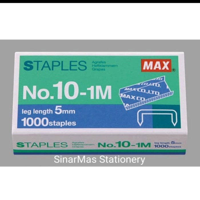 

pintar- Staples Max no 10 -1M. Isi stapler Max no 10 -Asli 100 % made in Japan