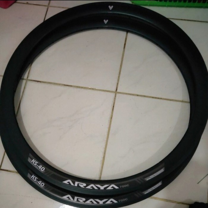 Rim rims velg araya ks40 700c 32 hole alloy sepeda balap fixie gravel