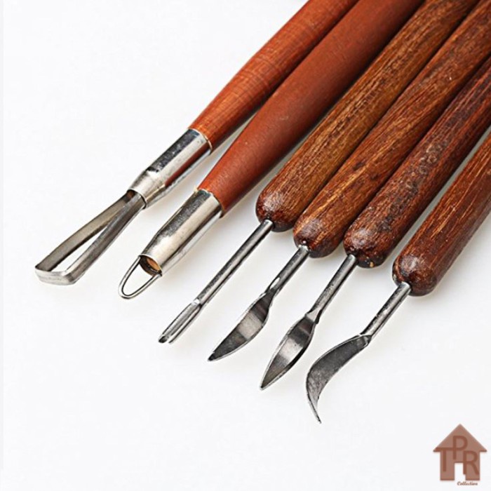 

pintar- Butsir set / Alat ukir clay / Pottery tool / Modelling tools - 6 pcs