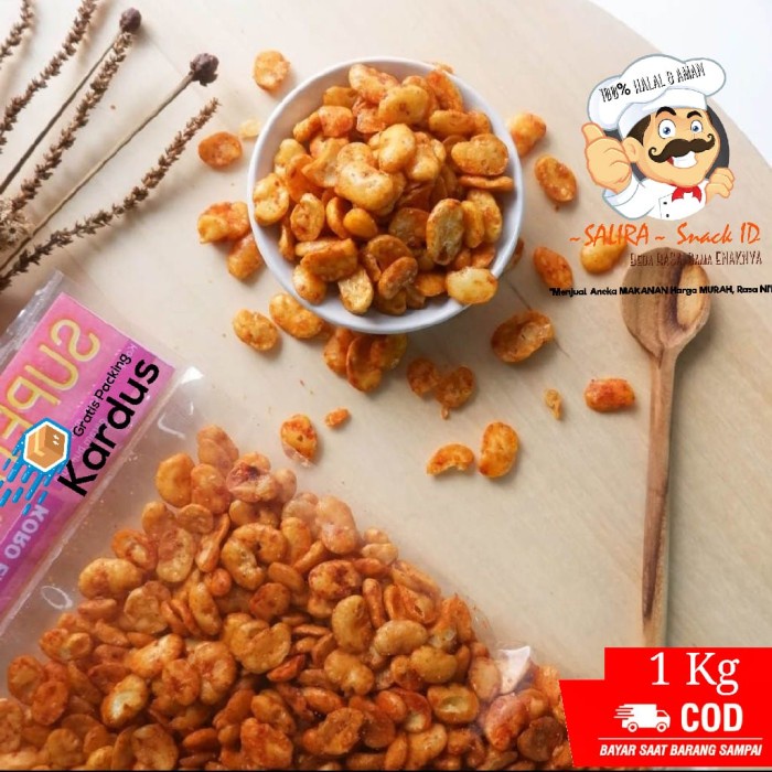 

FREE ONGKIR [1Kg] KACANG KORO PEDAS - Salira Snack - snack makanan ringan LO325