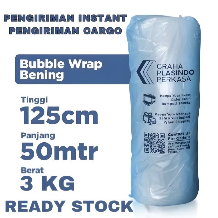 

party- Bubble wrap 3kg 1roll 125 x 50meter Hitam Putih INSTANT
