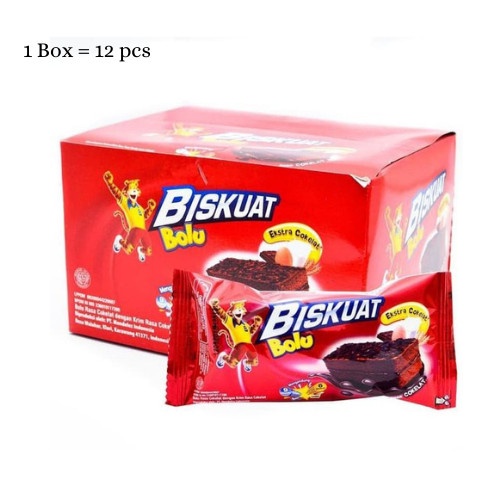 

PROMO Biskuat Bolu Kue Bolu Coklat 1 box (12 pcs) @16gr Makanan Ringan Cokla ZA673