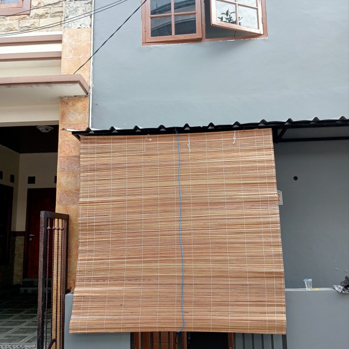 PROMO Tirai krey outdoor bahan Rotan Lunjung bonus tali + penggulung