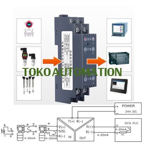 DC VOLTAGE CURRENT TRANSMITTER SIGNAL ISOLATOR 4-20MA KE 4-20MA ST98