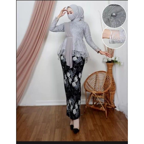 New Setelan Kebaya Selendang Aurel Kebaya Aurora Modern Atasan Kebaya Tile Slayer Tile Brokat Kebaya