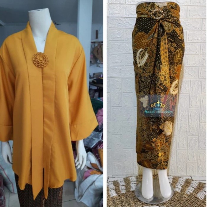 New Super Jumbo Setelan Kebaya Floy Balotelly +Bros Bunga +Rok Ld 140 Readyy