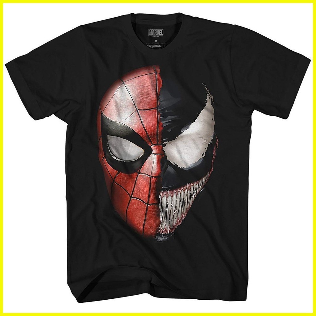 ✤ ✧ ♧ #%Venom Spidey Menghadapi Spiderman Avengers Penjahat Buku Komik Kaos Grafis Pria untuk pria |
