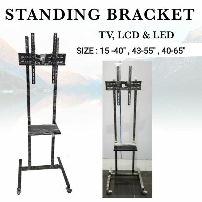 PREMIUM standing bracket tv 40inchi braket tv berdiri 15inchi sampai 40inchi breket tv roda standing