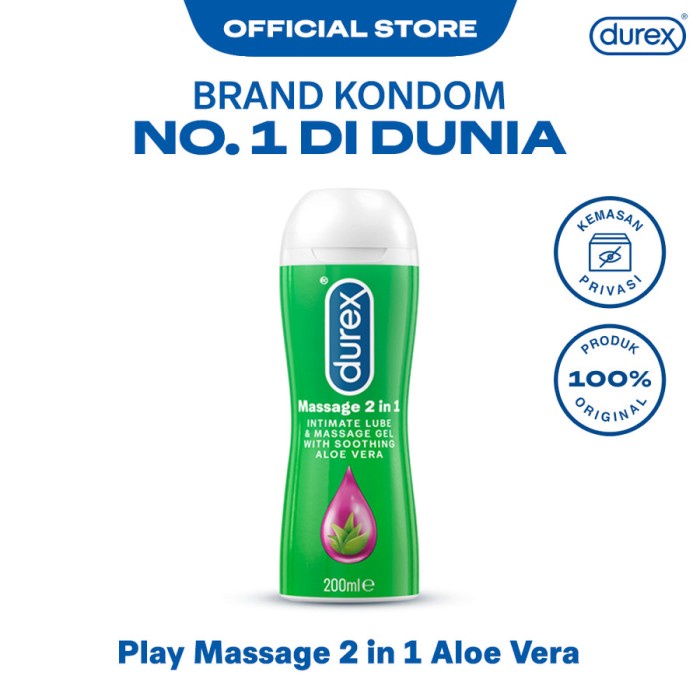 Lancar24- Durex Play Massage 2in1 lubricant Pelumas Berbentuk Gel kemasan 200ml