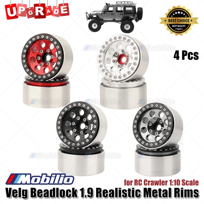Velg RC Metal Beadlock 1.9" Wheel Hub Rims for 1/10 RC Crawler