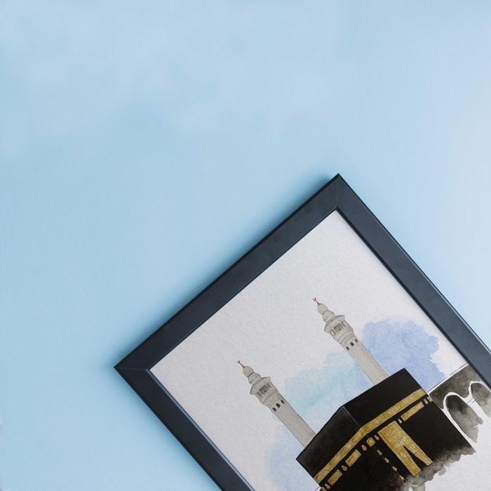 TERJAMIN Dekorasi Dinding Islami Bingkai Kayu Pajangan Dinding Mekah