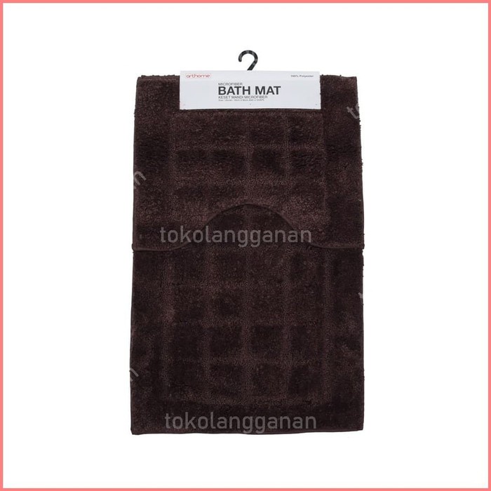 PREMIUM Arthome Set Keset Kamar Mandi 50x80 Cm Dan Keset U Shape - Cokelat