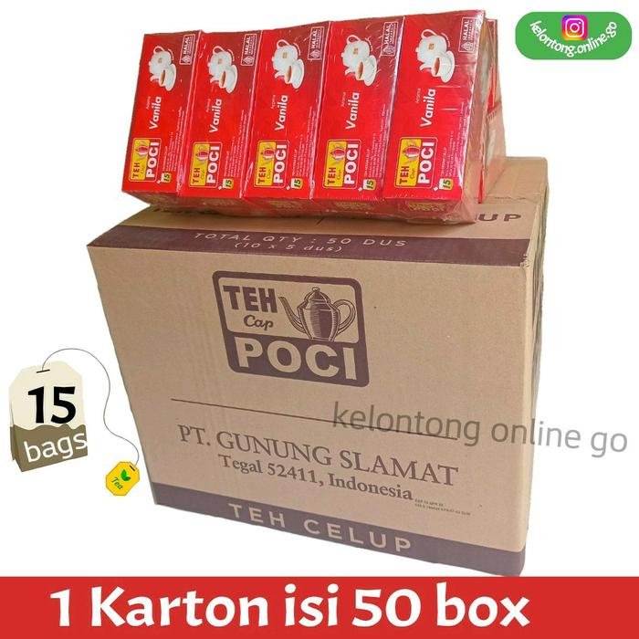 

Teh Poci Celup Aroma Vanila 1 Dus isi 50 Box - Minuman Teh - Tea