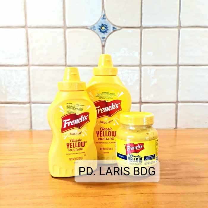 

Lezat- FRENCH'S CLASSIC YELLOW MUSTARD 14oz/396GR (FRENCH MUSTARD SQUEEZE)
