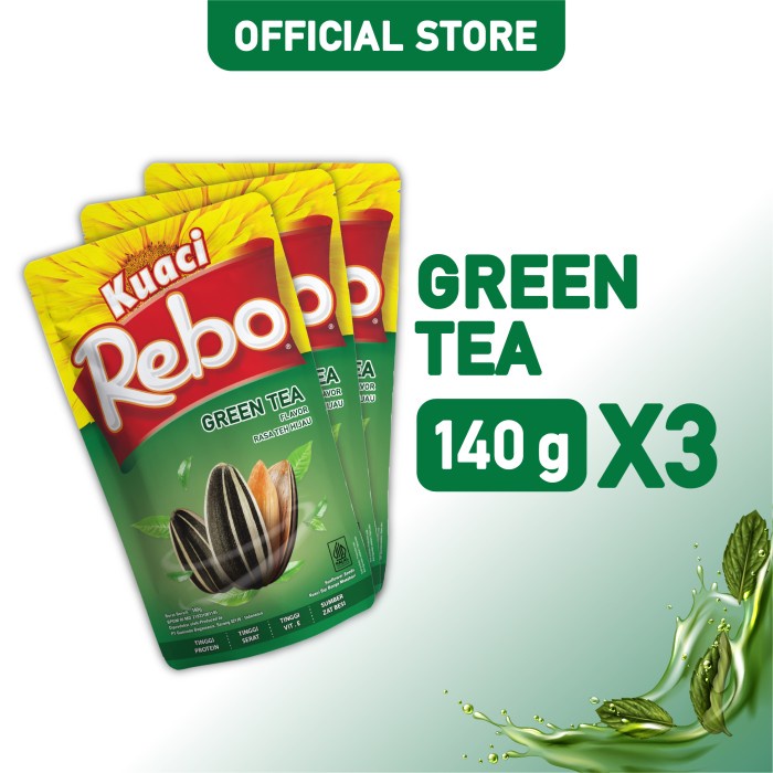 

Rebo Kuaci Bundling 3 PCS - Varian Rasa Green Tea 140 Gram