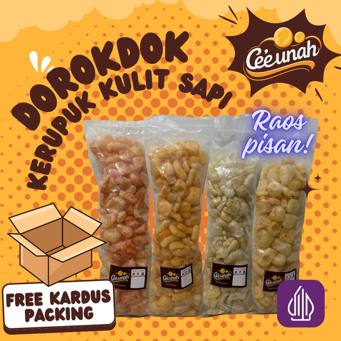 

Dorokdok Rambak Kerupuk Kulit Sapi Halal Rasa Original Asin +-200gr