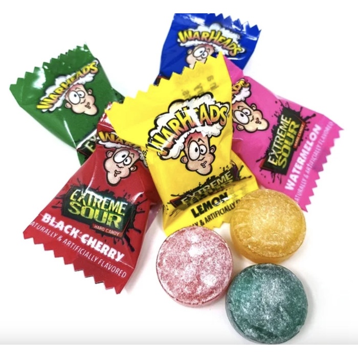 

WARHEADS EXTREME SOUR HARD CANDY PRODUCT OF USA