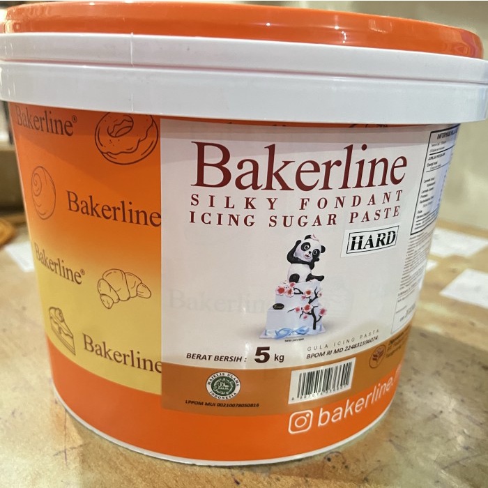 

TERLARIS! Bakerline Silky fondant 5kg pail white putih icing fondant