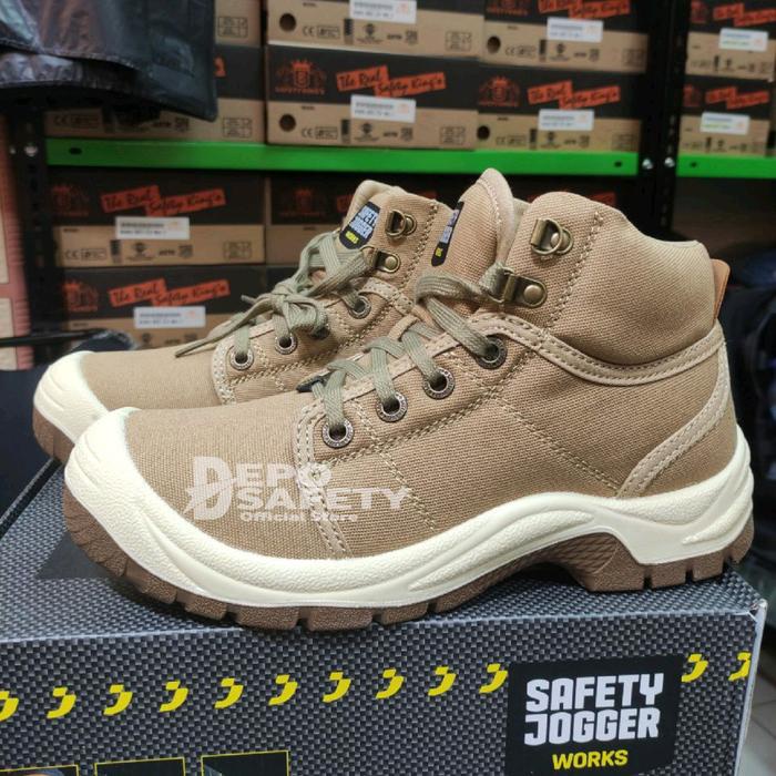 READY STOK SEPATU SAFETY JOGGER DESERT CREAM - SAFETY SHOES JOGGER DESERT S1P BERKUALITAS BOOTS