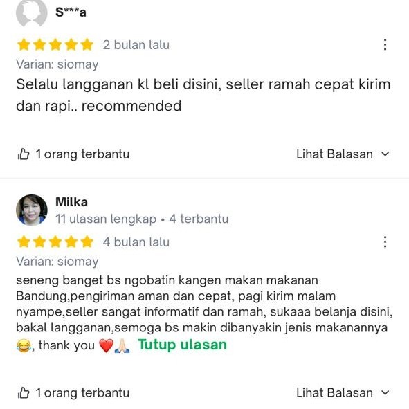 

Lezat- Baso Tahu Tulen situ indah oleh oleh Bandung