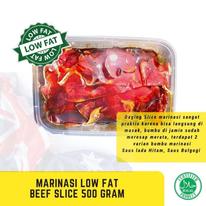 

Lezat- MARINASI LOWFAT slice beef daging sapi marinasi HALAL