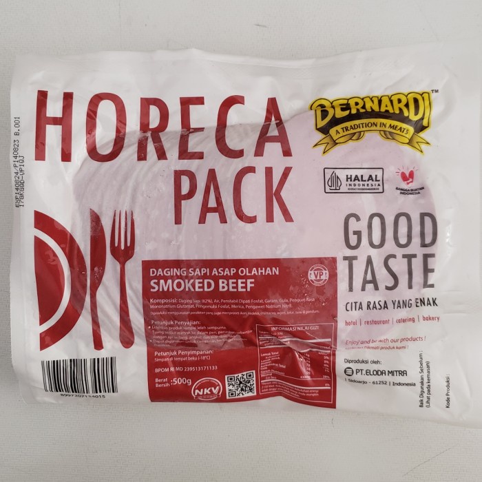 

Lezat- BERNARDI Smoked Beef Bulat 500 Gram - Horeca Pack VP