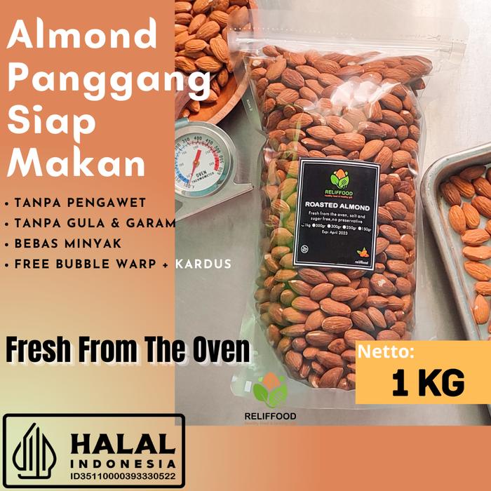 

Kacang Almond Kupas 1 Kg Siap Makan - Roasted Almond Premium Snack Food Cemilan