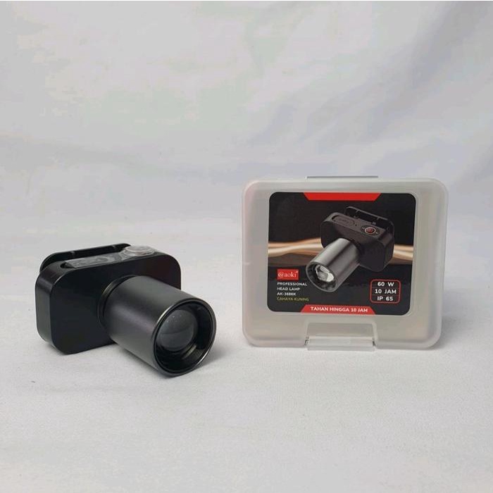 Senter Kepala Zoom Headlamp Aoki Ak-3685A (Putih) Ak-3686K (Kuning) /Ak3685A/3685/Ak3686K/3686