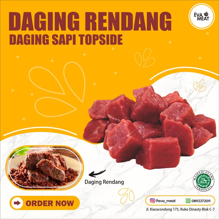 

Lezat- daging sapi / daging rendang / daging gepuk / daging dadu / topside