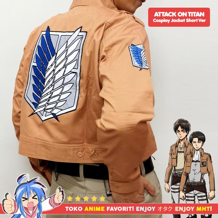 Jaket Anime AOT Attack On Titan Shingeki no Kyojin Scouting Legion Survey Corps Short Crop Jacket