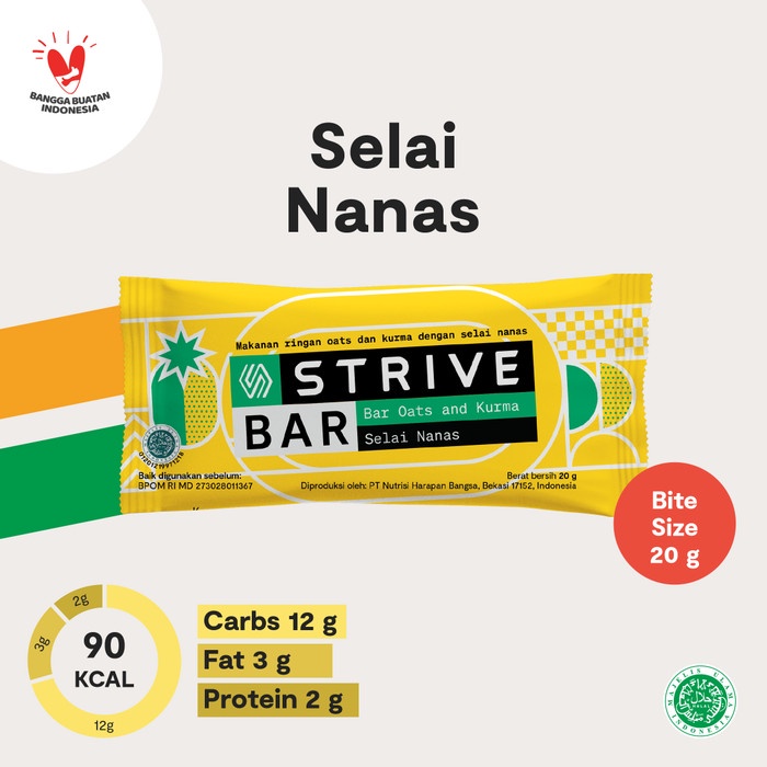 

Strive Bite Size Energy Bar Rasa Nastar - 20 Gr X 5Pcs