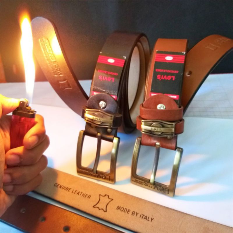 TrendyGaya- ORIGINAL SABUK KULIT ASLI Ikat Pinggang Pria Kulit Sapi Selapis MAGETAN