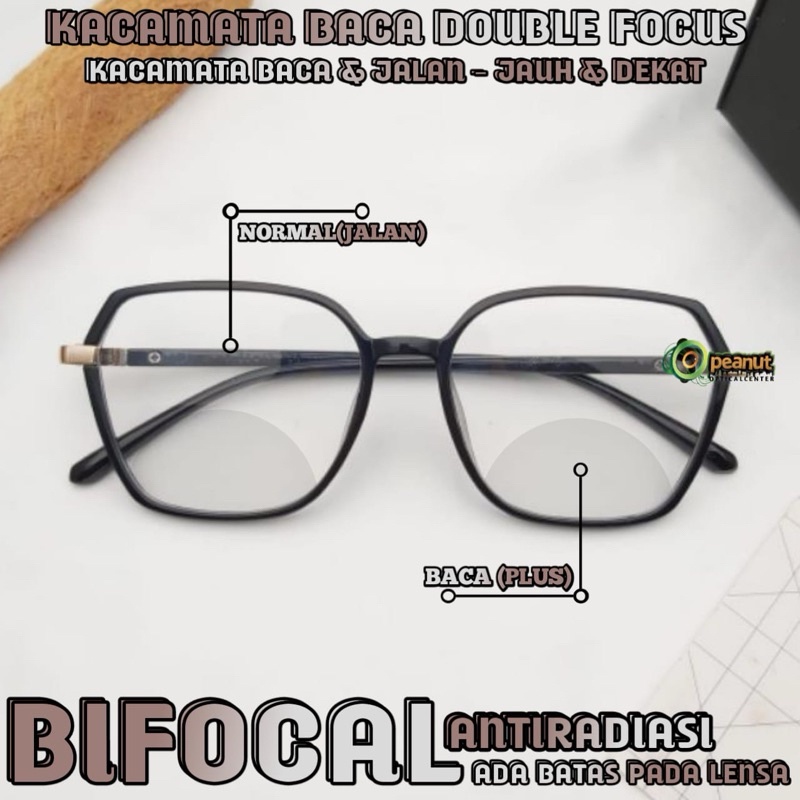 TrendyGaya- Kacamata Baca Plus Double focus Antiradiasi Wanita Kacamata Baca dan Jalan Kacamata