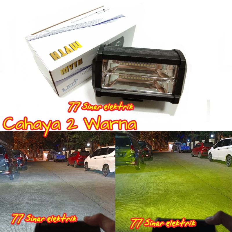 Lampu Tembak Sorot Led 24 Mata MYTH Cree Putih Kuning Lampu Tembak Led Motor Mobil 12 -24 Volt
