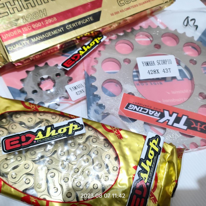 gear SET VIXION 428 TEBAL gir TK RACING rantai WILWOOD 428H MX KING