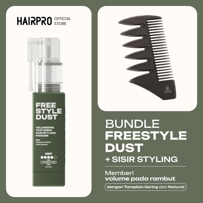 Terlaris HAIRPRO Freestyle Dust 2 in 1 - Hair Powder Styling & Volumizing 10gr Untuk Memberikan